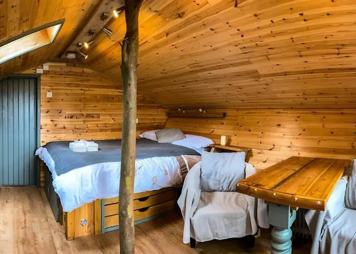 Wooden Tiny House Glamping Cabin With Hot Tub 1