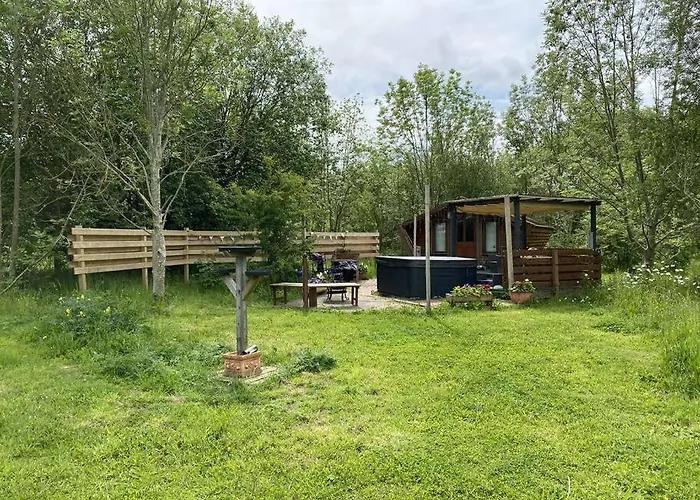Wooden Tiny House Glamping Cabin With Hot Tub 1